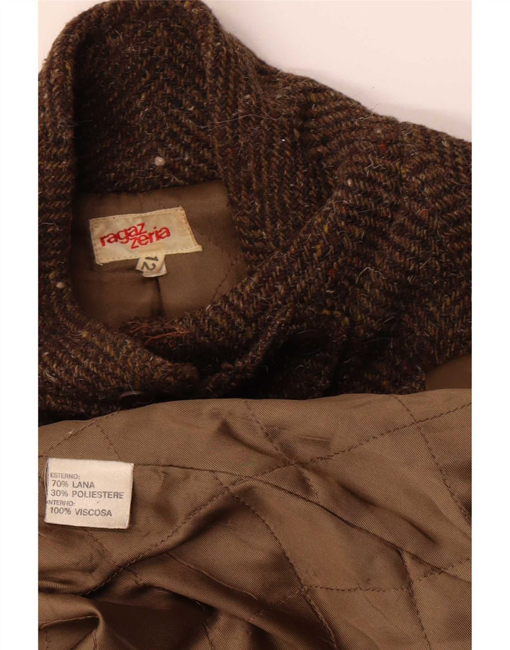 Vintage Womens Overcoat UK 12 Medium Brown Alpaca Wool