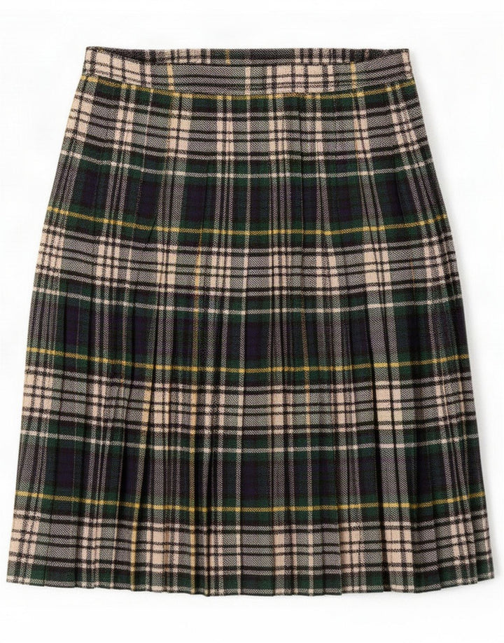 Vintage Womens Pleated Wrap Skirt Medium W30 Multicoloured Plaid