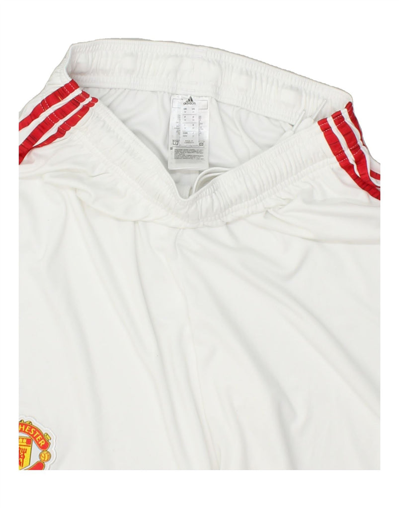 ADIDAS Womens Manchester United Graphic Sport Shorts Medium White | Vintage Adidas | Thrift | Second-Hand Adidas | Used Clothing | Messina Hembry 