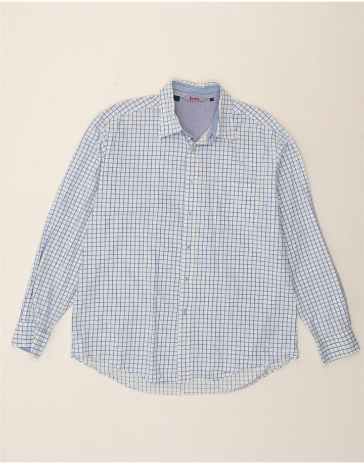 Boden Mens Shirt XL Blue Check Cotton