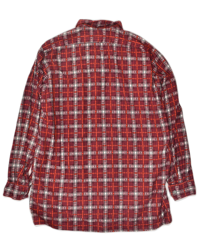 VINTAGE Mens Flannel Shirt Medium Red Check Cotton | Vintage Vintage | Thrift | Second-Hand Vintage | Used Clothing | Messina Hembry 