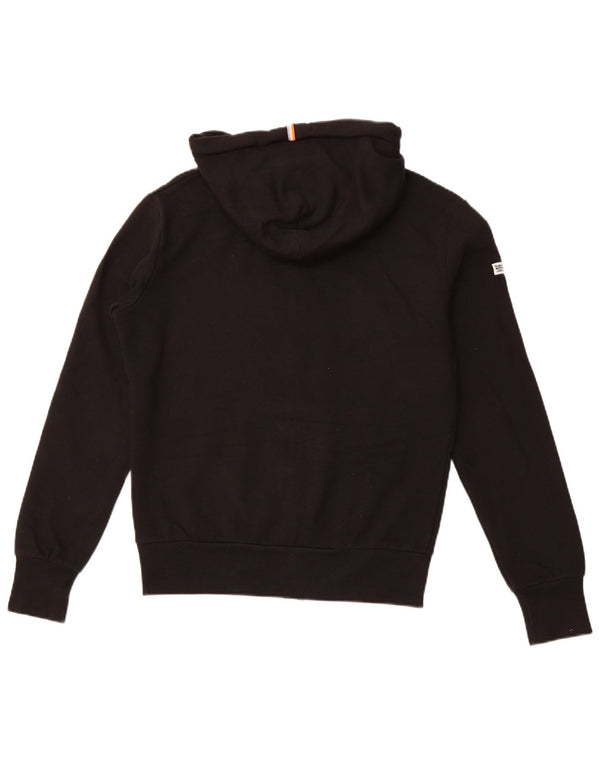 SUPERDRY Mens Zip Hoodie Sweater Small Black Cotton