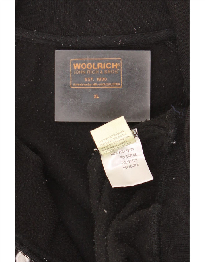 Woolrich Womens Graphic Fleece Jacket UK 18 XL Black Polyester