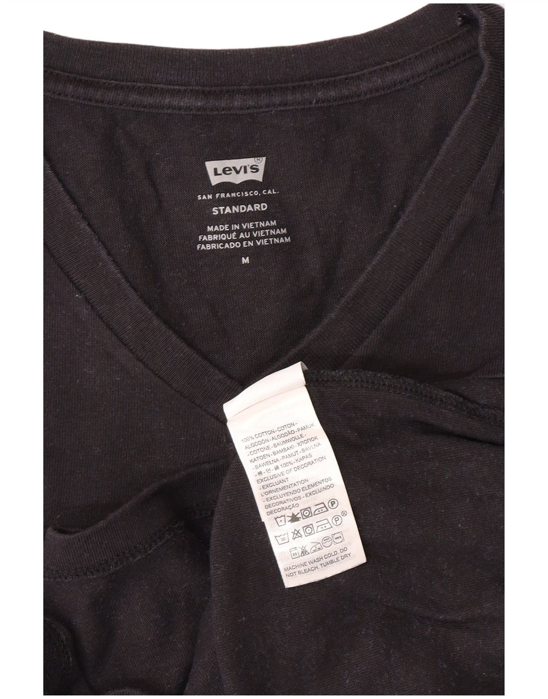 LEVI'S Mens Standard T-Shirt Top Medium Black Cotton