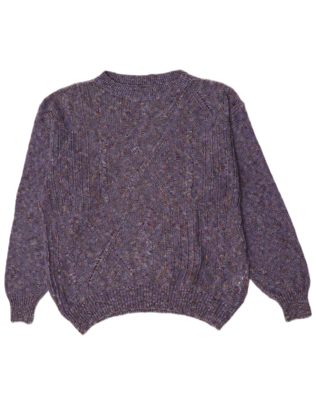 Vintage Womens Oversized Crew Neck Jumper Sweater EU 38/40 Medium Purple