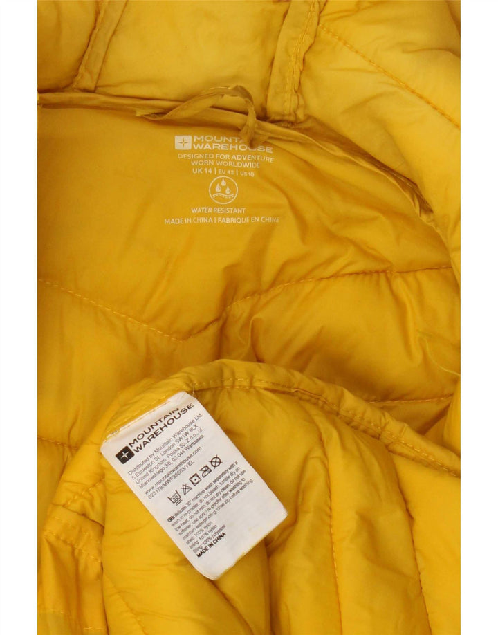 Mountain Warehouse Womens Hooded Padded Jacket UK 14 Large Yellow Nylon