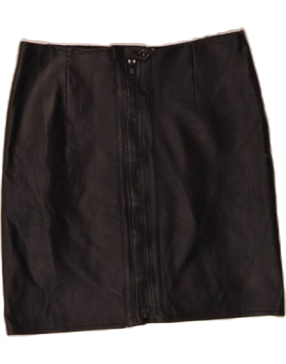 VINTAGE Womens Leather Skirt EU 40 Medium W30  Black Vintage Vintage and Second-Hand Vintage from Messina Hembry 