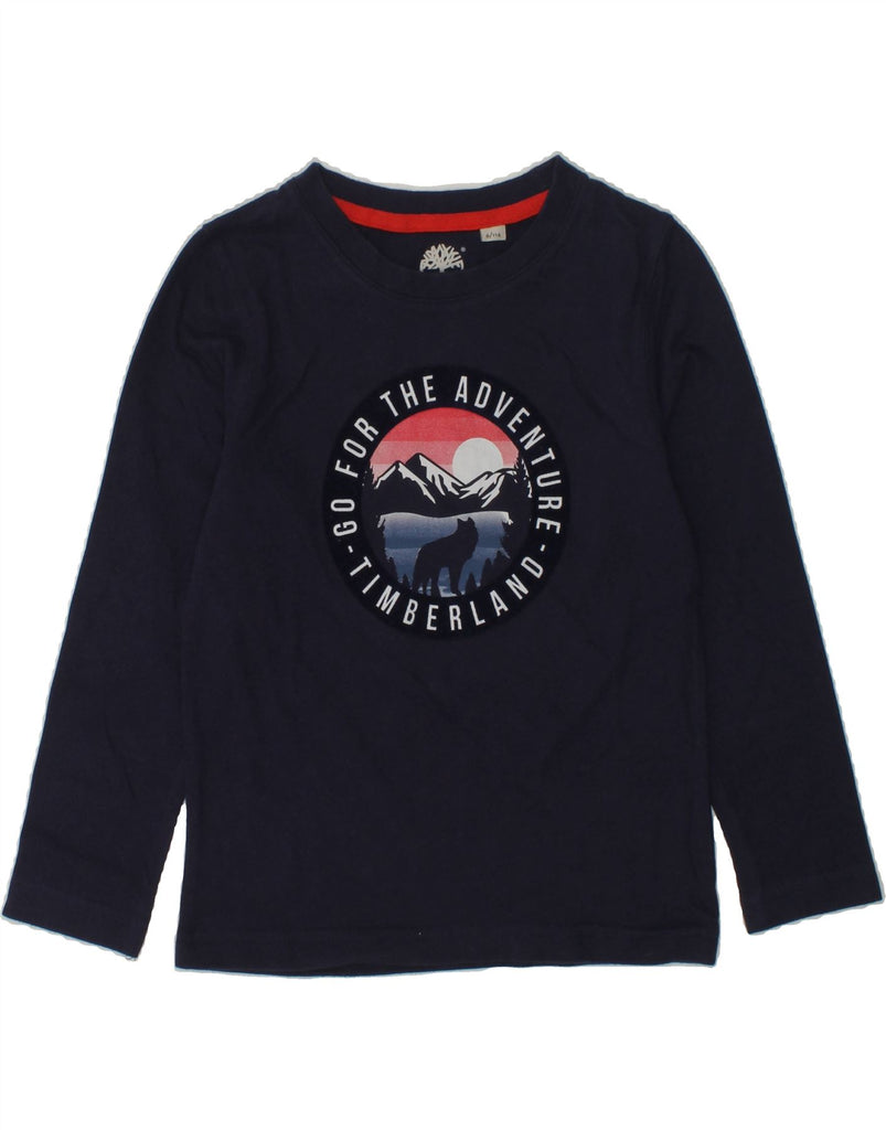 TIMBERLAND Boys Graphic Top Long Sleeve 5-6 Years Navy Blue | Vintage Timberland | Thrift | Second-Hand Timberland | Used Clothing | Messina Hembry 