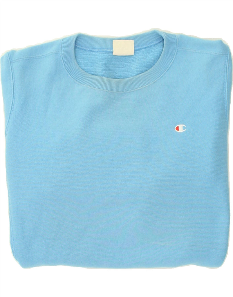 CHAMPION Mens Sweatshirt Jumper Medium Blue Cotton | Vintage Champion | Thrift | Second-Hand Champion | Used Clothing | Messina Hembry 