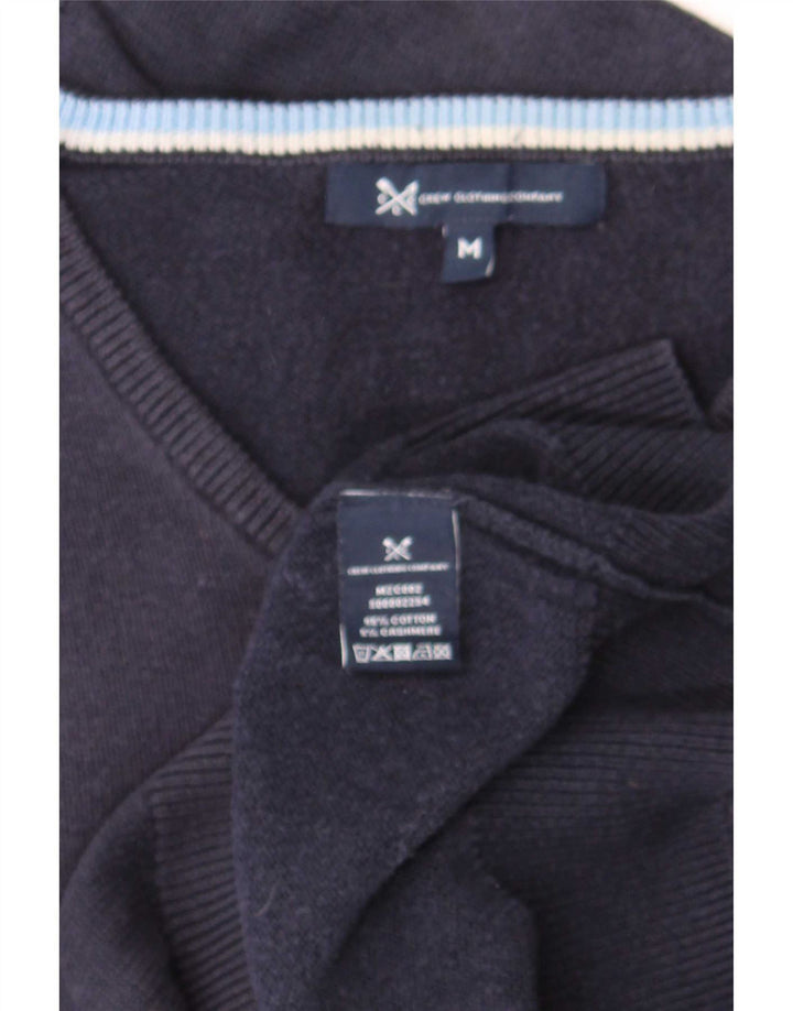 Crew Clothing Mens V-Neck Jumper Sweater Medium Navy Blue Cotton
