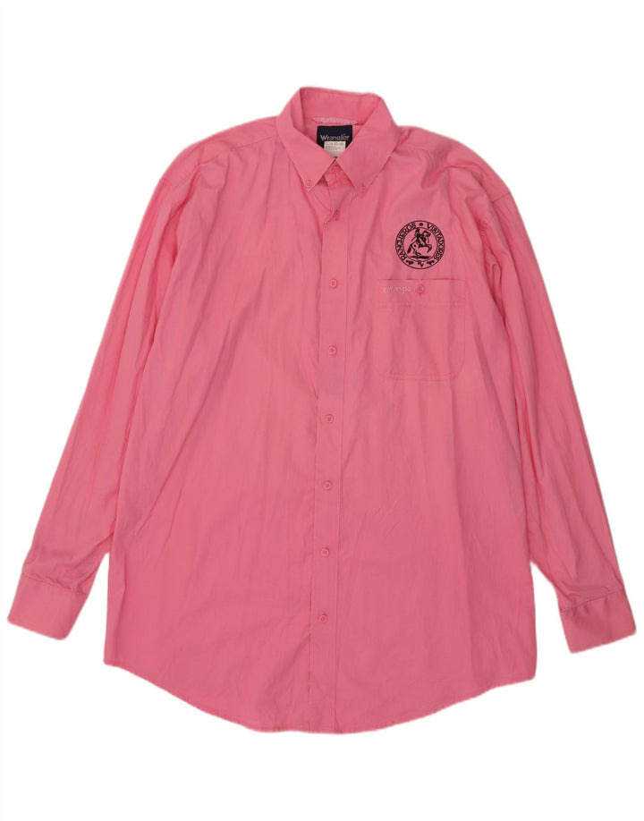 Wrangler Mens Tall Shirt Large Pink Cotton