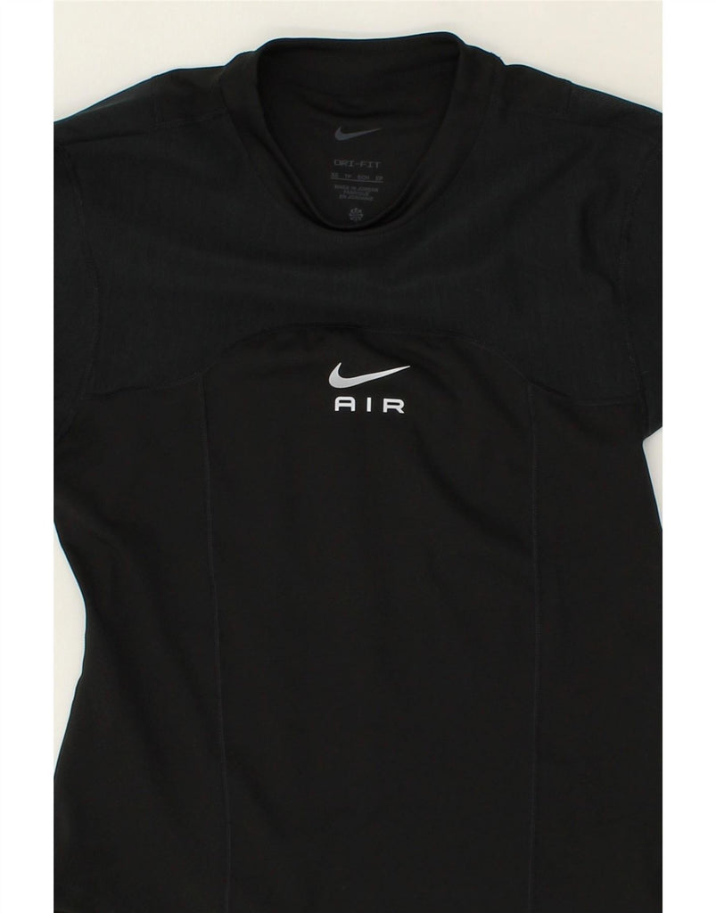 NIKE Womens Dri Fit Graphic T-Shirt Top UK 6 XS Black Polyester Vintage Nike and Second-Hand Nike from Messina Hembry 