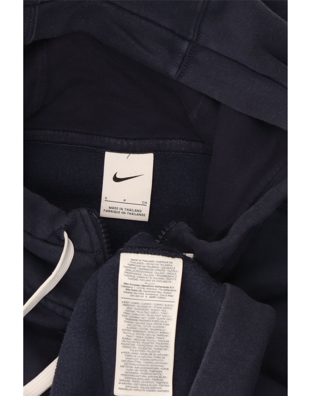 Nike Mens Zip Hoodie Sweater Small Navy Blue Cotton