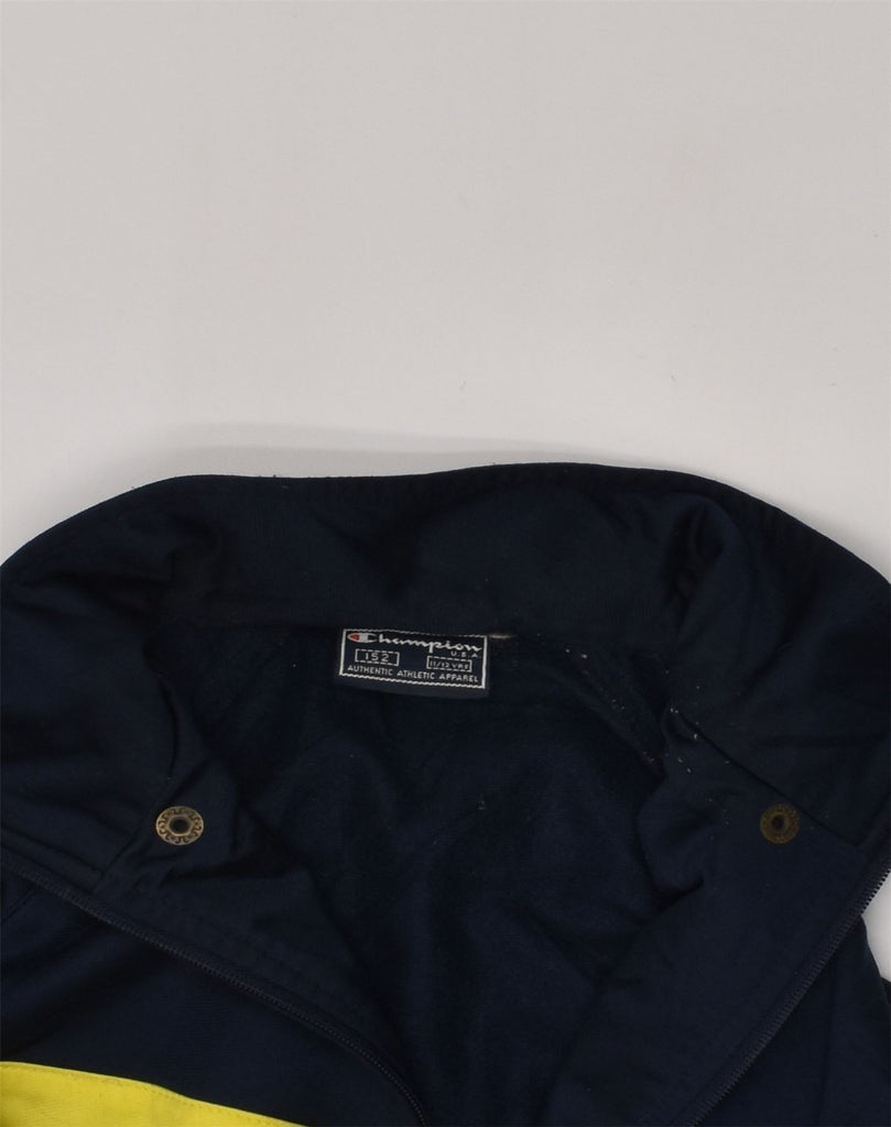 CHAMPION Boys Tracksuit Top Jacket 11-12 Years Navy Blue Striped Polyester | Vintage Champion | Thrift | Second-Hand Champion | Used Clothing | Messina Hembry 