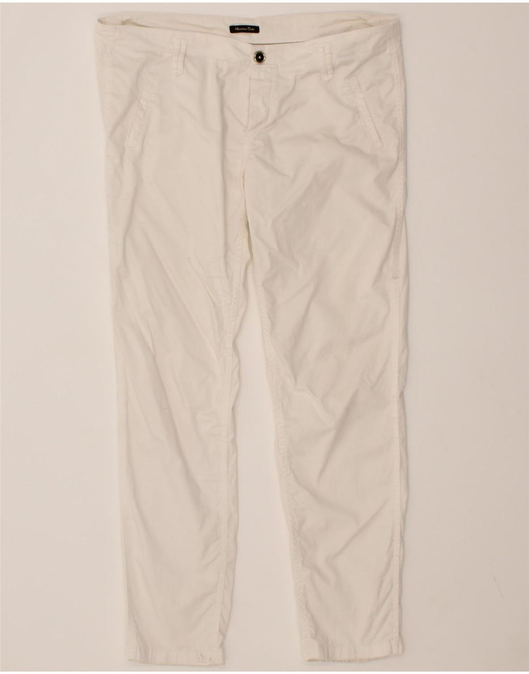 MASSIMO DUTTI Womens Slim Chino Trousers EU 42 Large W34 L28 White Vintage Massimo Dutti and Second-Hand Massimo Dutti from Messina Hembry 