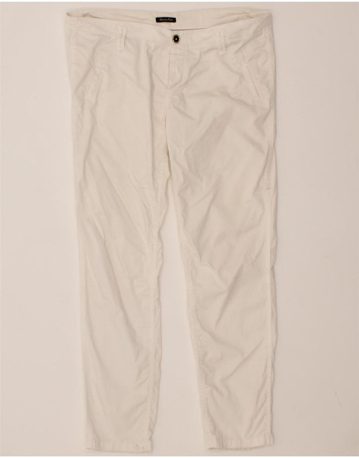 MASSIMO DUTTI Womens Slim Chino Trousers EU 42 Large W34 L28 White Vintage Massimo Dutti and Second-Hand Massimo Dutti from Messina Hembry 