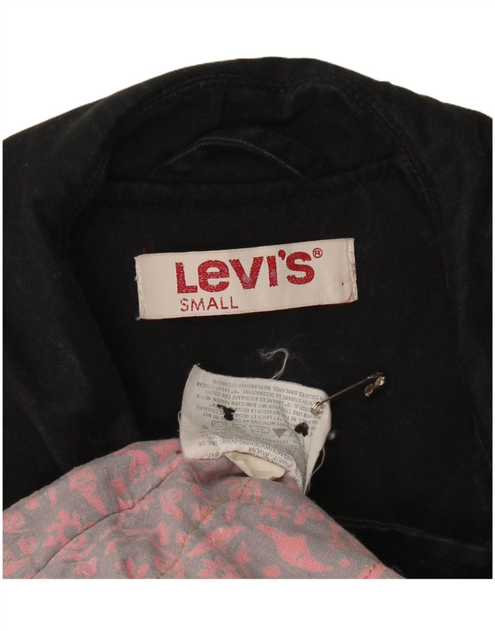 LEVI'S Womens Pea Coat UK 10 Small Black Cotton