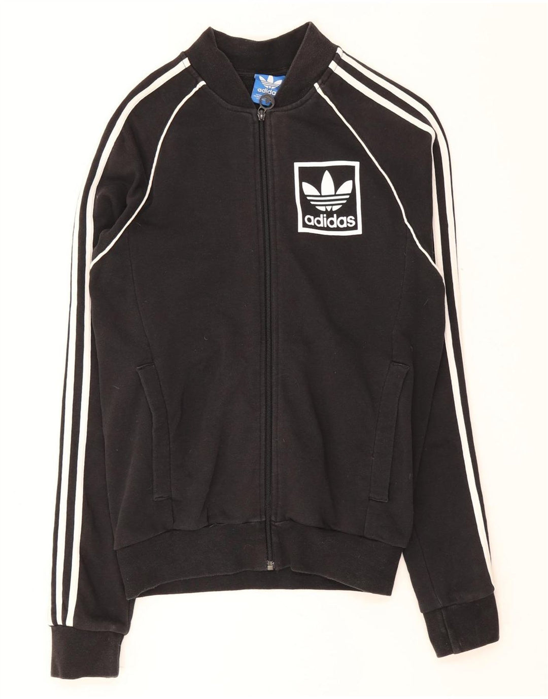 Adidas Mens Tracksuit Top Jacket Small Black Cotton