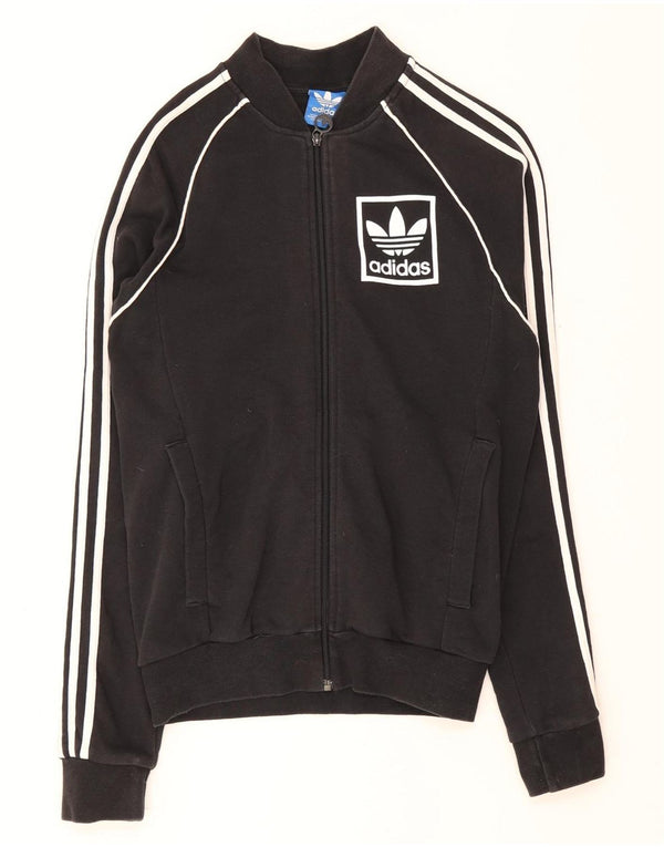 Adidas Mens Tracksuit Top Jacket Small Black Cotton