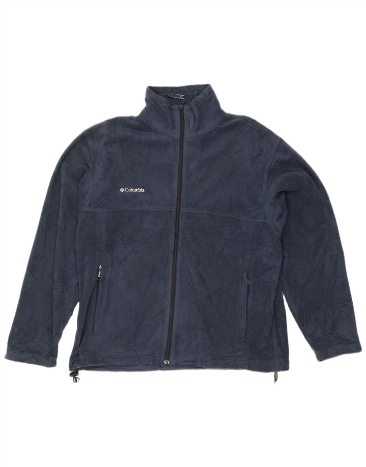 Columbia Mens Fleece Jacket UK 40 Large Navy Blue Polyester