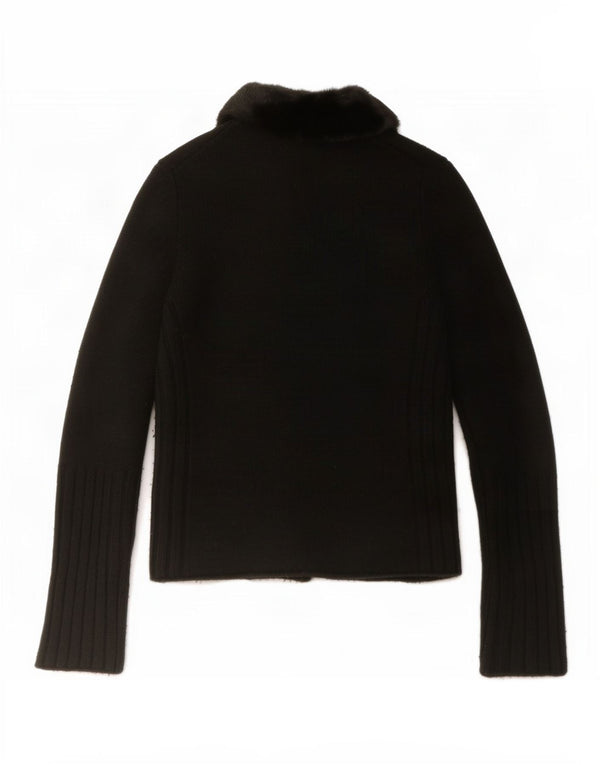 Marks & Spencer Womens Cardigan Sweater UK 10 Small Black Acrylic