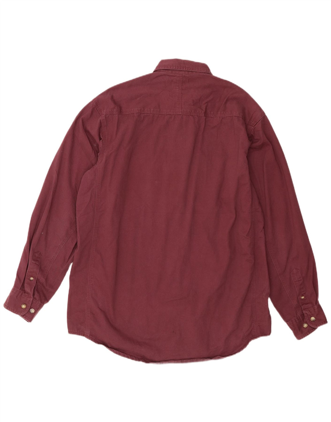 Wrangler Mens Shirt Large Burgundy Cotton