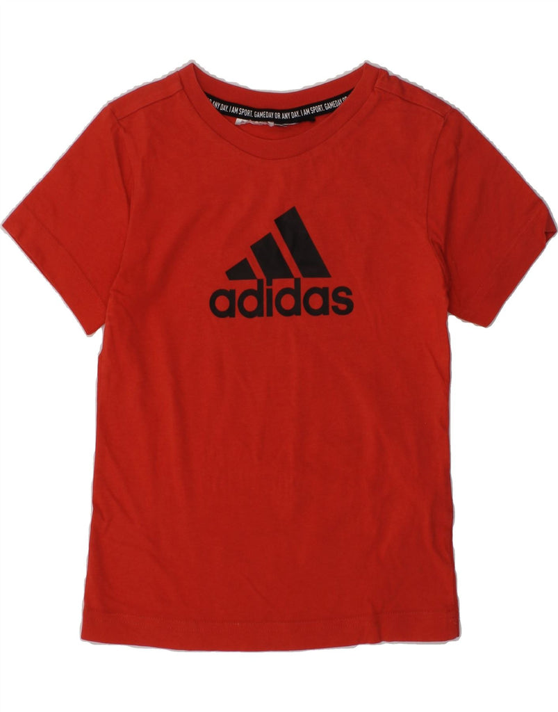 ADIDAS Boys Graphic T-Shirt Top 8-9 Years Red | Vintage Adidas | Thrift | Second-Hand Adidas | Used Clothing | Messina Hembry 