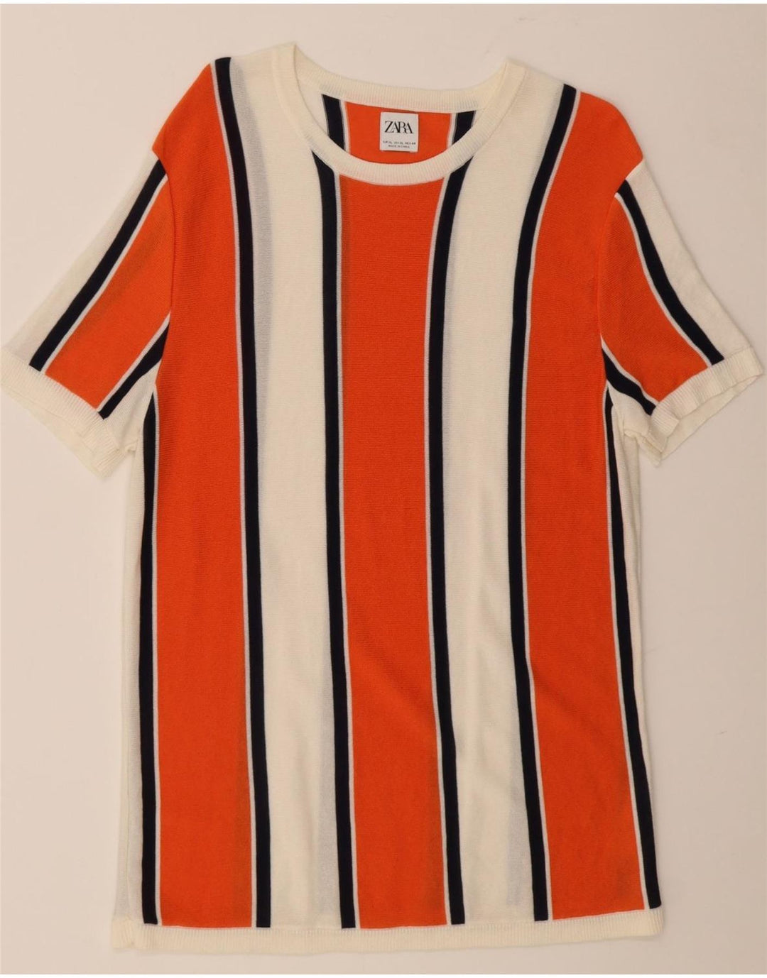 Zara Womens Basic Dress UK 18 XL White Striped Viscose