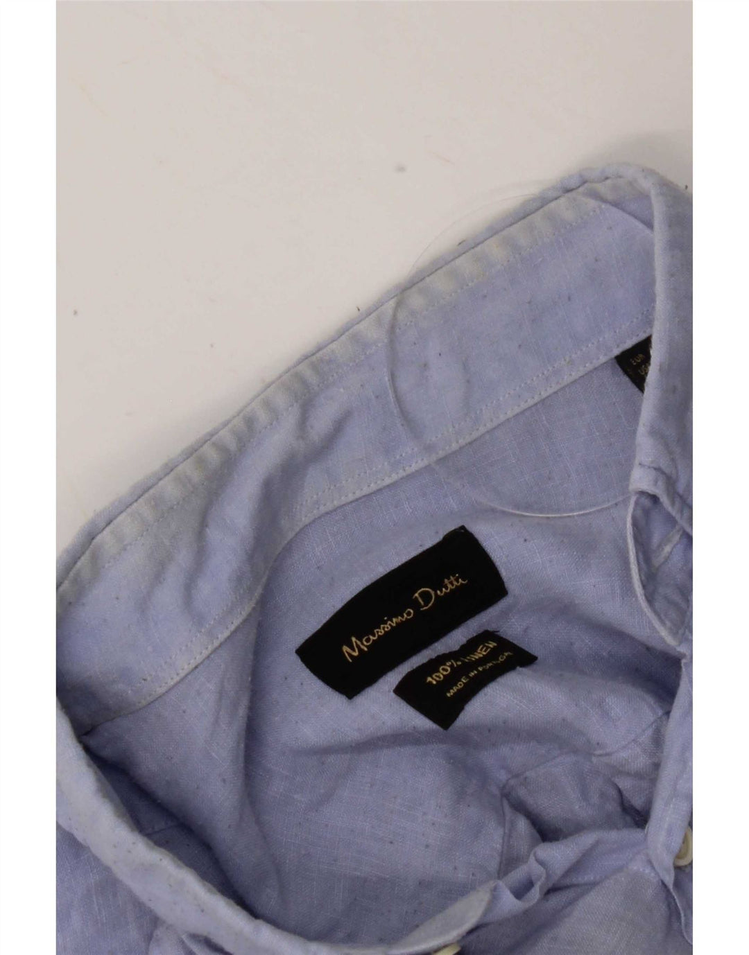 Massimo Dutti Mens Shirt XL Blue Linen