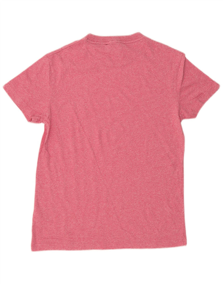 Superdry Mens T-Shirt Top Small Pink Flecked Cotton