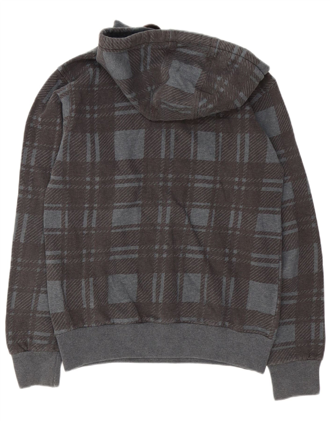 North Sails Mens Hoodie Jumper Medium Grey Plaid Cotton