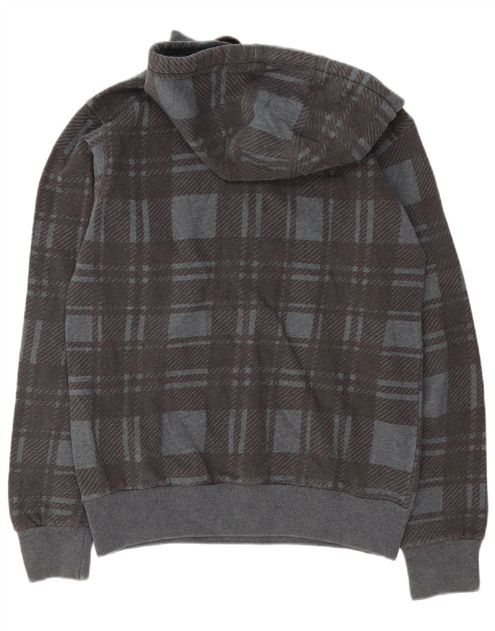North Sails Mens Hoodie Jumper Medium Grey Plaid Cotton
