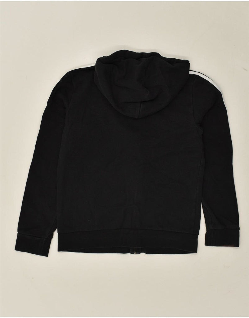 ADIDAS Womens Zip Hoodie Sweater UK 12/14 Medium Black Cotton | Vintage Adidas | Thrift | Second-Hand Adidas | Used Clothing | Messina Hembry 