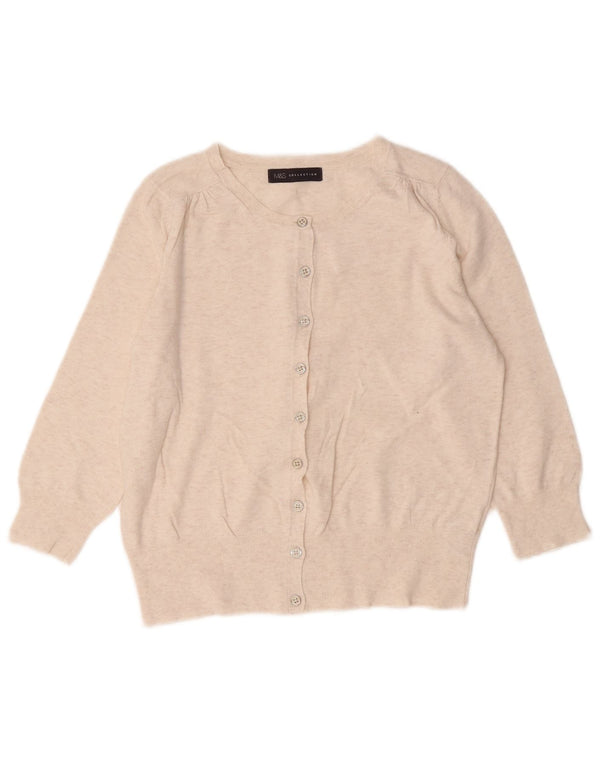 Marks & Spencer Womens Cardigan Sweater UK 10 Small Beige Flecked