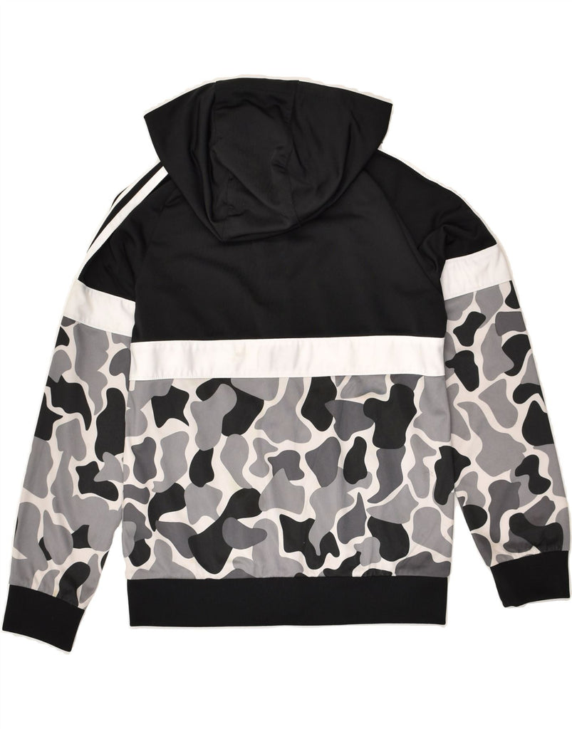 ADIDAS Boys Zip Hoodie Sweater 9-10 Years Grey Camouflage Polyester | Vintage Adidas | Thrift | Second-Hand Adidas | Used Clothing | Messina Hembry 