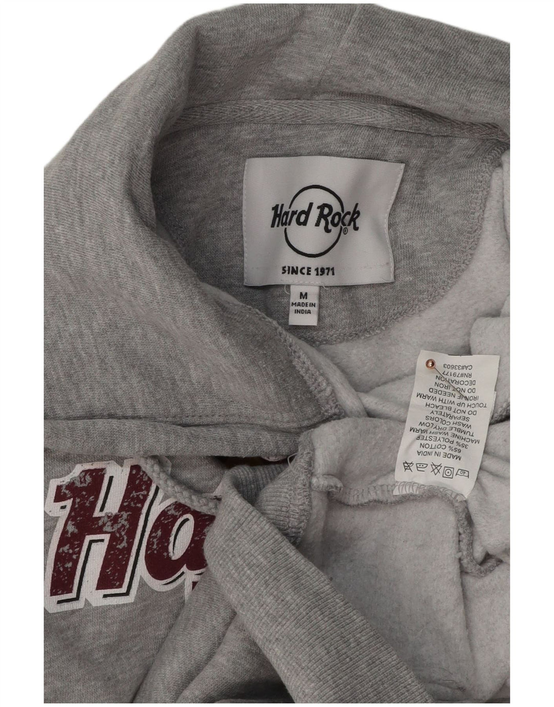 HARD ROCK CAFE Womens Berlin Graphic Hoodie Jumper UK 14 Medium Grey