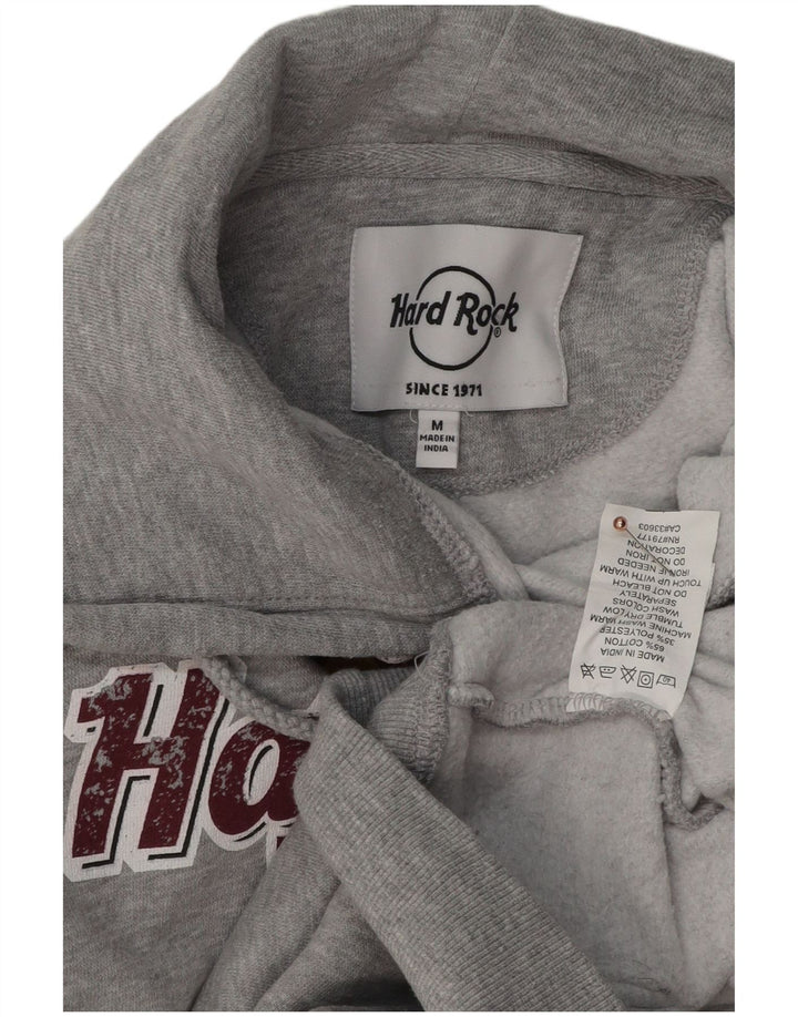 HARD ROCK CAFE Womens Berlin Graphic Hoodie Jumper UK 14 Medium Grey