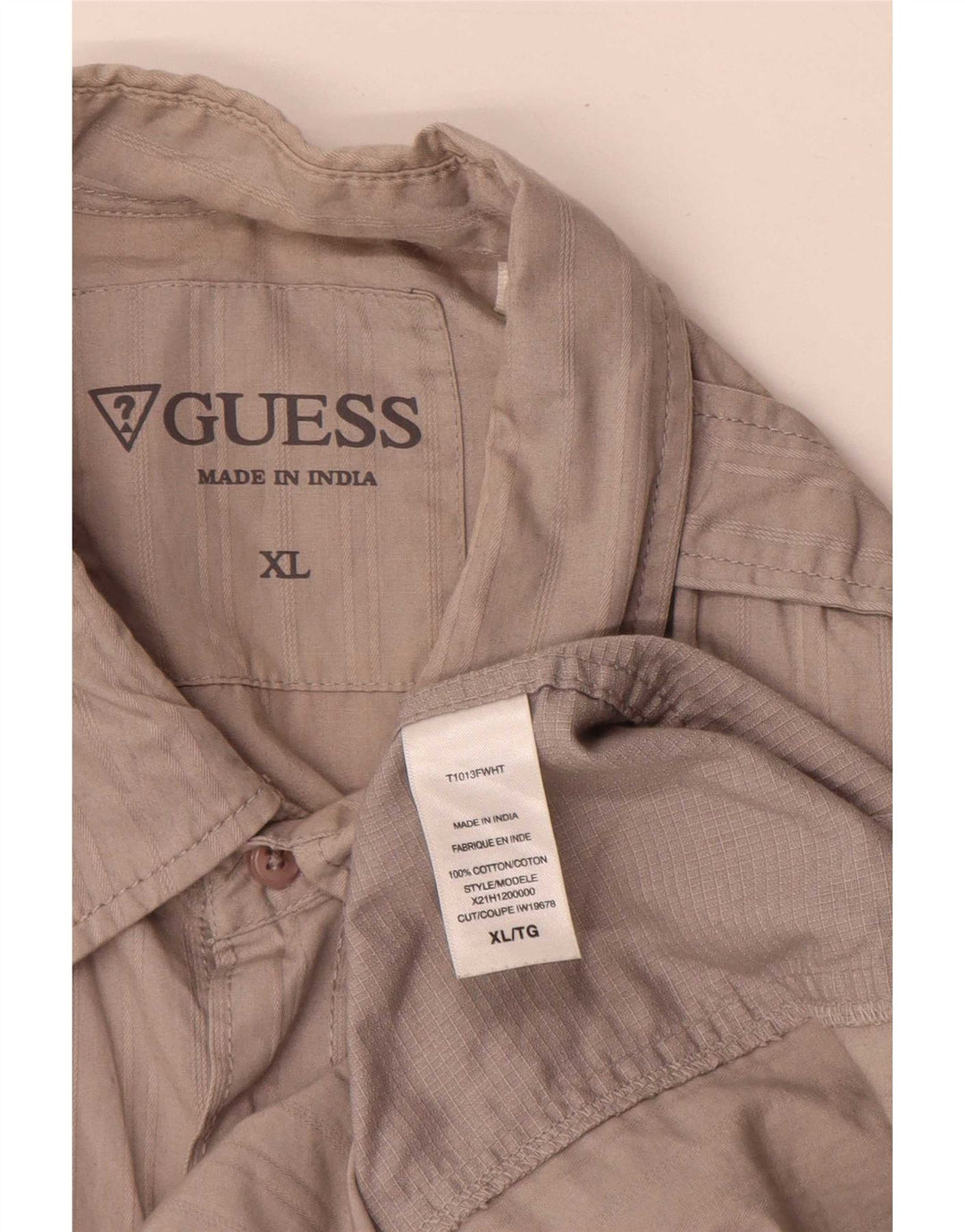 Guess Mens Military Shirt XL Grey Cotton