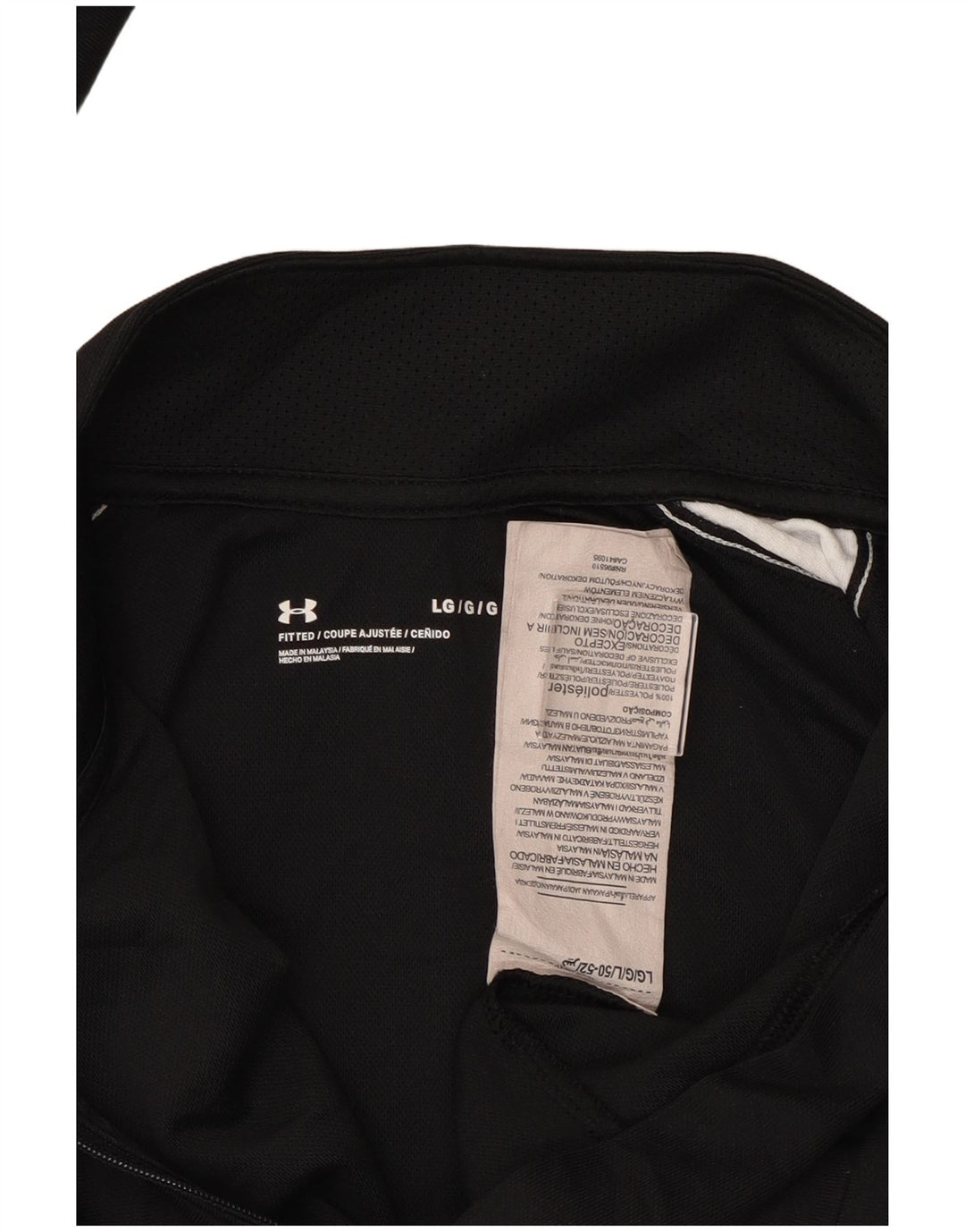 Under Armour Mens Fitted Tracksuit Top Jacket Large Black Colourblock