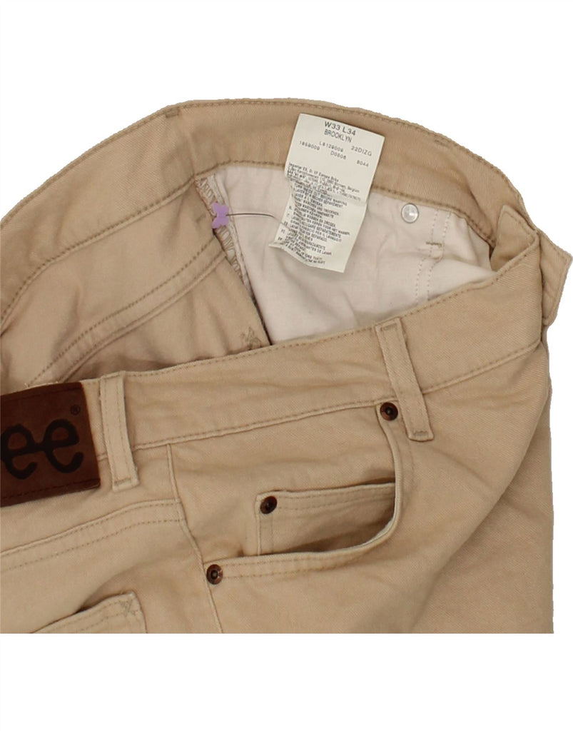LEE Mens Brooklyn Straight Jeans  W33 L34 Beige Cotton Vintage Lee and Second-Hand Lee from Messina Hembry 
