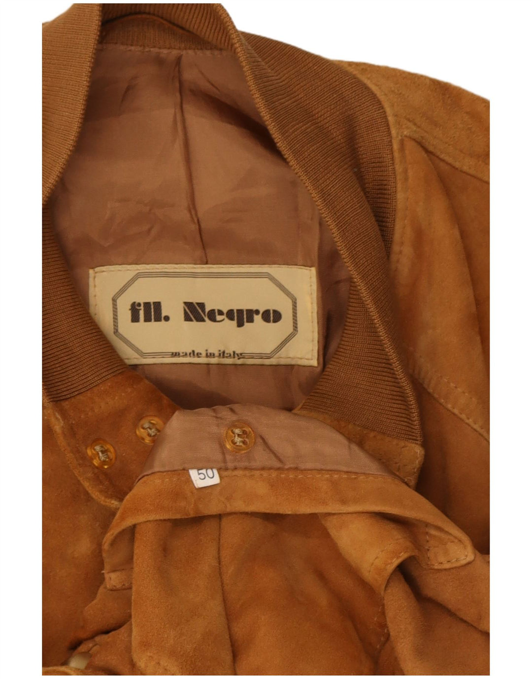 Vintage Mens Suede Bomber Jacket IT 50 Large Brown Leather