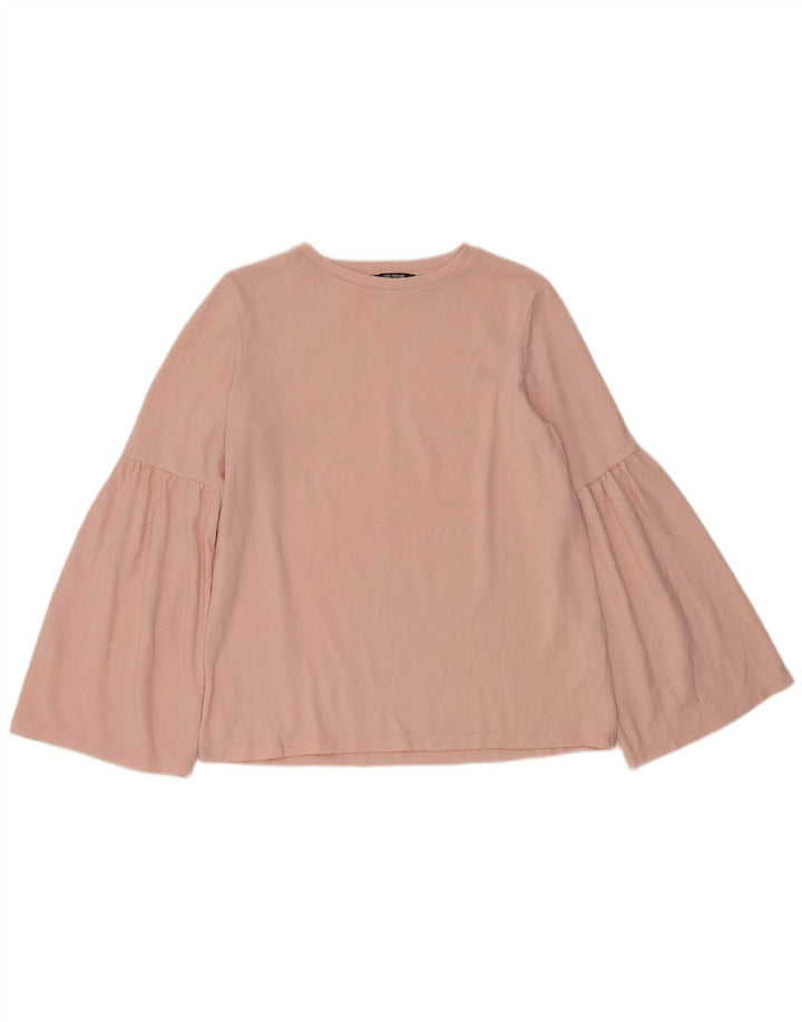 Zara Womens Trafaluc Long Sleeve Blouse Top UK 14 Medium Pink Polyester