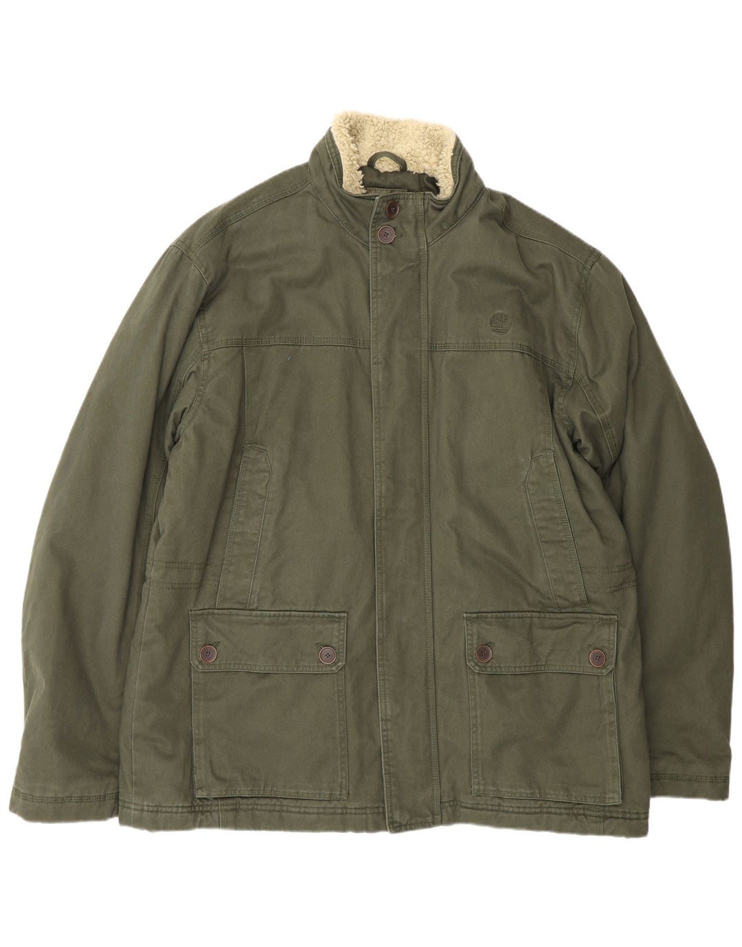 TIMBERLAND Mens Utility Jacket UK 42 XL Khaki Cotton