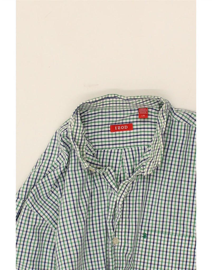IZOD Mens Shirt Large Green Check Cotton Vintage Izod and Second-Hand Izod from Messina Hembry 