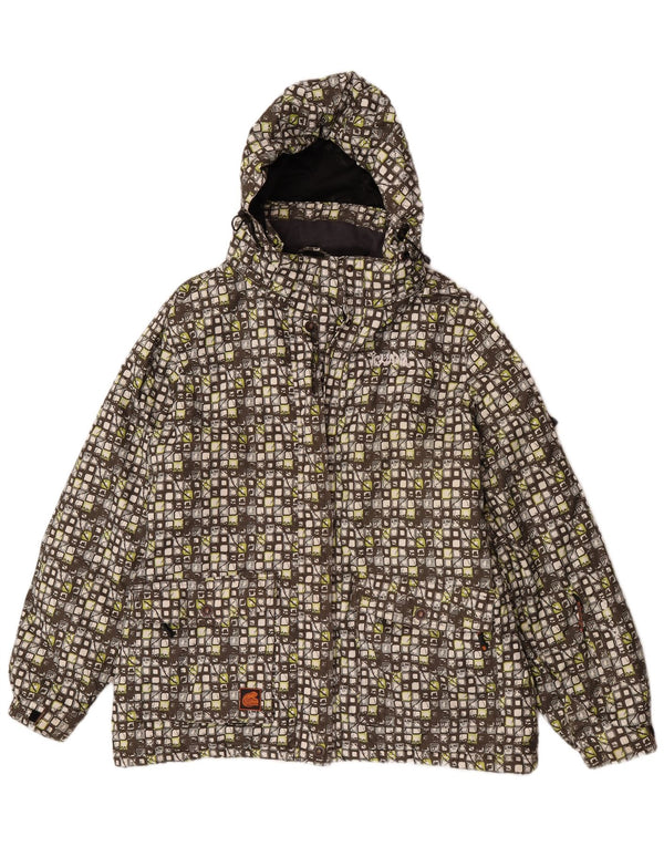 Iguana Womens Hooded Windbreaker Jacket EU 46 XL Multicoloured Geometric