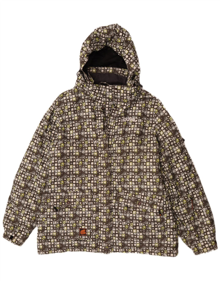 Iguana Womens Hooded Windbreaker Jacket EU 46 XL Multicoloured Geometric
