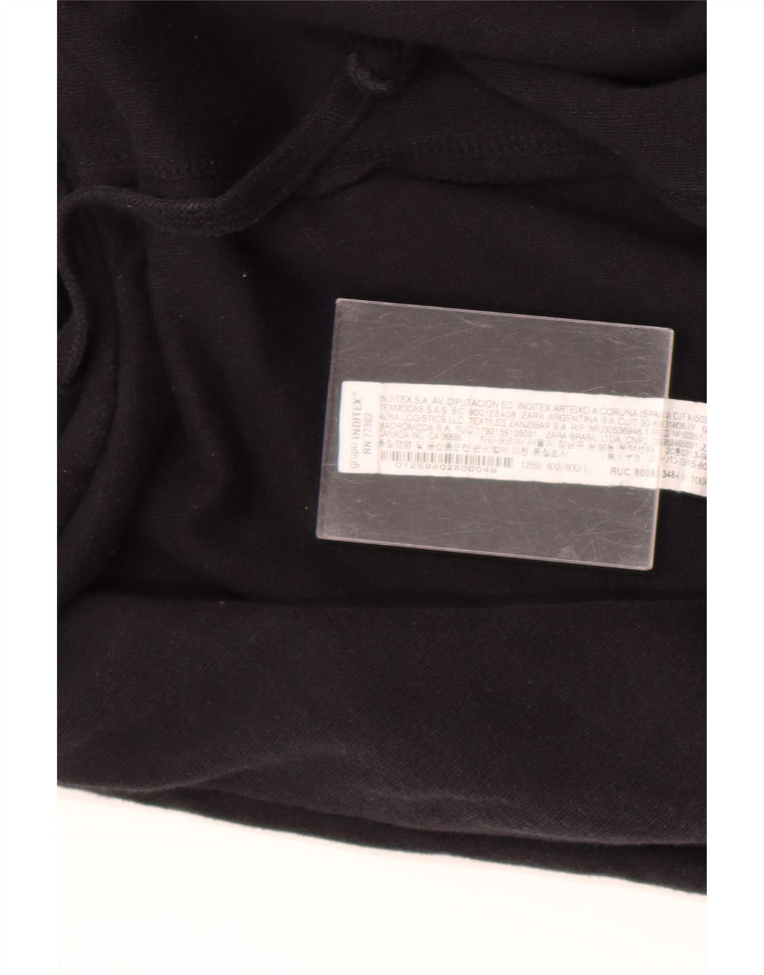 Zara Mens Hoodie Jumper Large Black Cotton