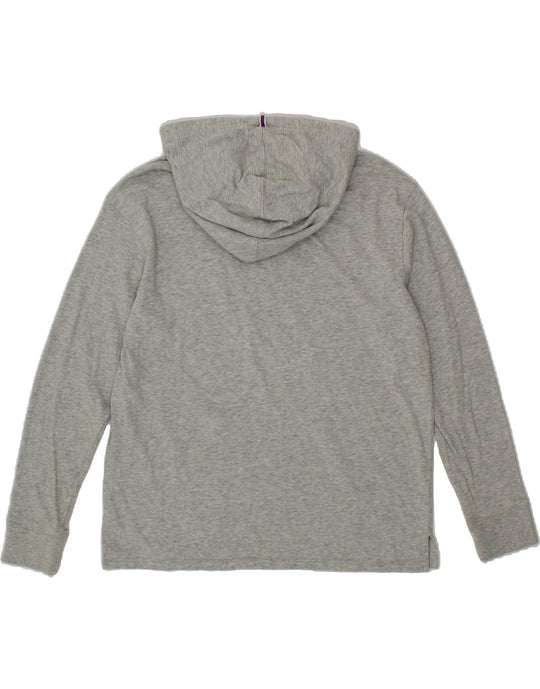 CHAMPION Womens Graphic Hoodie Jumper UK 14 Medium Grey Cotton