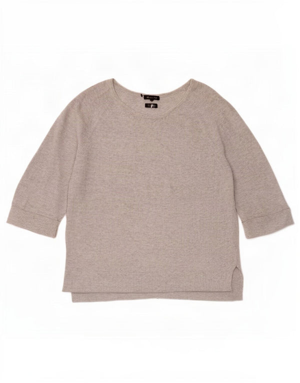 Massimo Dutti Womens Top 3/4 Sleeve UK 16 Large Grey