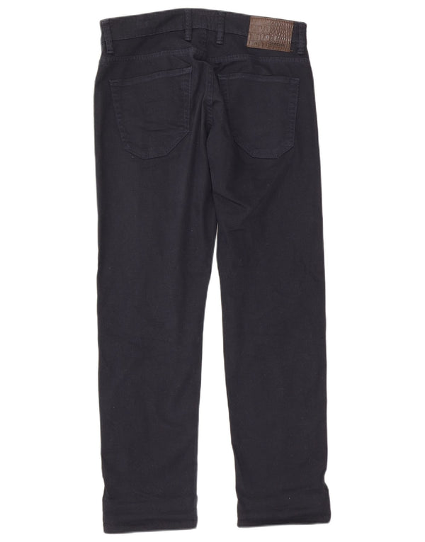 SIVIGLIA Mens Straight Casual Trousers W32 L29 Navy Blue Cotton